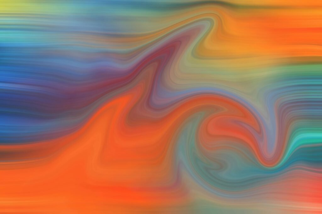 Dynamic colorful abstract swirl blending vivid hues and textures.